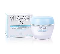 Bottega di LungaVita CREMA NOTTE NUTRIENTE VITA-AGE IN - nutre e rivitalizza la pelle del viso, idratandola e ammorbidendola, acido ialuronico, olio di olivo, vitamina E ed F - Vaso da 50 ml