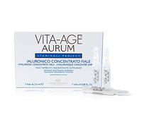 Bottega di LungaVita IALURONICO CONCENTRATO FIALE VITA-AGE AURUM - Ampolle di Bellezza - Trattamento idratante in fiale / Ampolle a base di un cocktail di acido ialuronico a basso e medio peso molecolare altamente biodisponibile- Con cellule staminali vegetali, acido ialuronico, ceramidi vegetali, vitamina E - Ripristina la corretta funzionalità della barriera cutanea, conferisce tono e turgore - 7 Fiale da 2,5 ml