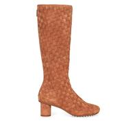 Bottega Veneta - Atomic Intrecciato Stivali al Ginocchio in Camoscio - - Shoes - Donna - Marrone - 38 EU