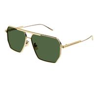 Bottega Veneta Bv1012s Occhiali Da Sole Uomo Oro Pilot Verde 60mm