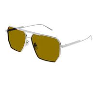 Bottega Veneta Bv1012s Occhiali Da Sole Uomo Argento Pilot Marrone 60mm