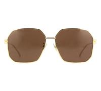 Bottega Veneta Bv1047s Occhiali Da Sole Donna Oro Geometrico Marrone 59mm