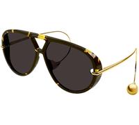 Bottega Veneta Occhiali da Sole BV1273S 005 Drop Aviator Marrone/Grigio Scuro Unisex 63/12/140