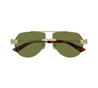 Bottega Veneta Bv1342s Occhiali Da Sole Unisex Argento Pilot Verde 59mm