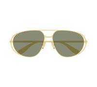 Bottega Veneta Bv1344s Occhiali Da Sole Unisex Oro Pilot Verde 61mm