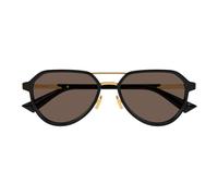 Bottega Veneta Bv1373s Occhiali Da Sole Unisex Nero Pilot Marrone 55mm