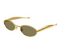 Bottega Veneta Bv1386s Occhiali Da Sole Unisex Oro Ovali Verde 57mm