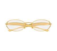 Bottega Veneta Bv1386s Occhiali Da Sole Unisex Oro Ovali Trasparente 57mm