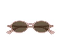 Bottega Veneta Bv1388s Occhiali Da Sole Unisex Rosa Rotondo Marrone 47mm