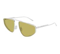 Bottega Veneta Bv1466s Occhiali Da Sole Donna Argento Pilot Giallo 59mm