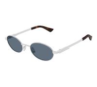Bottega Veneta Bv1470s Occhiali Da Sole Unisex Argento Rotondo Blu 52mm