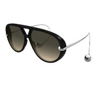 Bottega Veneta Donna Bottega Veneta BV1273S 010 Occhiali da sole Acetato Nero Marrone Geometrica