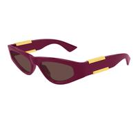 Bottega Veneta Donna Bottega Veneta BV1407S 004 Occhiali da sole Bio-iniettato Rosso Marrone Cat Eye