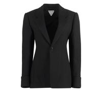 Bottega Veneta - Giacca monopetto in misto cotone - - Jackets - Donna - Nero - 2XS