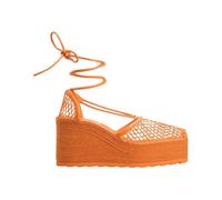 Bottega Veneta, ,Shoes ,Donna ,Arancione ,36 EU Espadrillas con zeppa e lacci