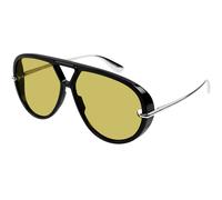Bottega Veneta Unisex Bottega Veneta BV1274S 002 Occhiali da sole Acetato Nero Giallo Pilot