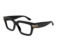 Bottega Veneta Unisex Bottega Veneta BV1324O 001 Montature da vista Acetato Nero Trasparente Squadrata