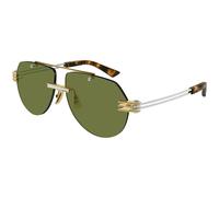 Bottega Veneta Bv1342s Occhiali Da Sole Unisex Argento Pilot Verde 59mm