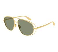 Bottega Veneta Unisex Bottega Veneta BV1344S 001 Occhiali da sole Metallo Oro Verde Pilot