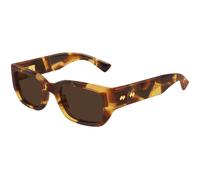 Bottega Veneta Unisex Bottega Veneta BV1400S 002 Occhiali da sole Acetato Havana Marrone Squadrata