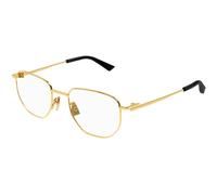 Bottega Veneta Unisex BV1301O 001 Montature da vista Metallo Oro Trasparente Rotonda