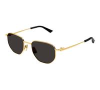 Bottega Veneta Unisex BV1301S 001 Occhiali da sole Metallo Oro Grigio Rotonda