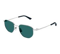 Bottega Veneta Unisex BV1301S 004 Occhiali da sole Metallo Argento Verde Rotonda