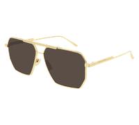 Bottega Veneta Uomo BV1012S 003 Occhiali da sole Metallo Oro Marrone Pilot Normale