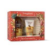 Bottega Verde - Cofanetto Regalo Argan, con Bagnodoccia 400 ml, Crema Mani 75 ml e Fascia in Maglia, Glam e Nutriente, Idea Regalo Invernale