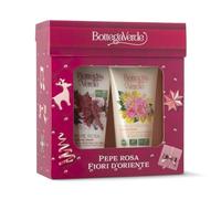 Bottega Verde - Cofanetto Regalo con 2 Creme Mani, con Fiori d’Oriente 75 ml e Pepe Rosa 75 ml, Profumate e Nutrienti, Idea Regalo
