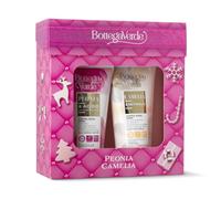 Bottega Verde - Cofanetto Regalo con 2 Creme Mani, Peonia e Acido Ialuronico 75 ml, Camelia e Retinolo 75 ml, Nutriente e Idratante, Vegane, Idea Regalo