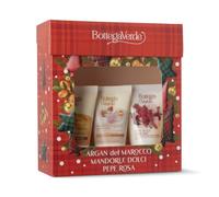 Bottega Verde - Cofanetto Regalo con 3 Creme Mani, con Mandorle Dolci, Pepe Rosa e Argan del Marocco, 3 x 30 ml, Nutriente e Profumato, Idea Regalo
