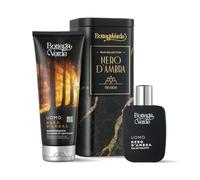 Bottega Verde - Cofanetto Regalo Uomo Nero d'Ambra, con Shampodoccia 200 ml, Eau de Toilette 50 ml e Latta Nero d'Ambra, Profumo Sensuale e Inebriante, Idea Regalo