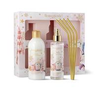 Bottega Verde - Dolce Inverno, Confezione Regalo con Acqua Profumata Corpo 150 ml, Bagnodoccia 250 ml, Cannucce in Acciaio Dorato, in un'Originale Cofanetto, Idea Regalo
