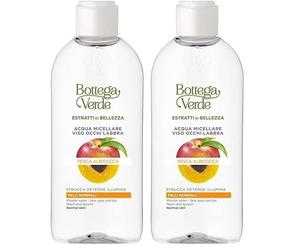 Bottega Verde - Estratti di bellezza - Acqua micellare - viso occhi labbra - Pesca e Albicocca - strucca deterge illumina - pelli normali (200 ml) (Confezione da 2)
