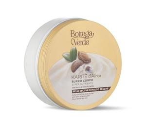 Bottega Verde - Karitè, Burro Corpo Super Nutriente e Idratante, 150 ml, con Burro e Olio di Karitè d'Africa, Azione Nutritiva e Emolliente, per Pelli Secche