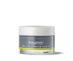 Bottega Verde - Maschera Viso Detox Illuminante, 50 ml, con Argilla di Sicilia, Carbone Vegetale e Olio Essenziale di Ylang Ylang, Trattamento Purificante e Schiarente, per Tutti i Tipi di Pelle