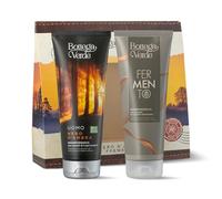 Bottega Verde - Nero d'Ambra e Fermento, Confezione Regalo Uomo con Shampoo Doccia con Estratti di Legni Pregiati 200 ml e Shampoo Doccia con Estratto di Luppolo Fermentato 200 ml, Idea Regalo