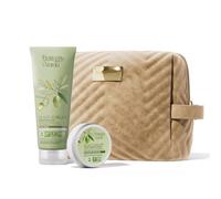 Bottega Verde - Olivo Sublime, Pochette con Bagnodoccia e Trattamento Mani | Confezione Regalo con Bagnodoccia Emolliente 200 ml e Trattamento Mani 50 ml con olio di Oliva, in Pochette di Velluto