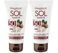 Bottega Verde - SOL Karitè, Crema Solare Viso, 50ml, SPF 50, Arricchita con Burro di Karitè, Nutriente e Antimacchie, Senza Profumo, Senza Siliconi, Specifica per Pelli Normali o Secche, Fototipo 1,2