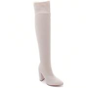 Bottes hautes chaussettes à talon bloc et bout pointu, stile minimalist chic Adotta un look moderno e una bottes moderna di haute design épuré, parfaits pour allergen la silhouette e dynamiser toutes 