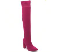 Bottes hautes chaussettes à talon bloc et bout pointu, stile minimalist chic Adotta un look moderno e una bottes moderna di haute design épuré, parfaits pour allergen la silhouette e dynamiser toutes 