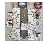 Botticelli Servizio Tavola Marea con Tovaglioli x 6 e x 12 posti (Biscotto, 150_x_240_cm)