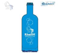 BOTTIGLIA 0,75 L VETRO BLU PER PURIFICATORI DEPURATORE ACQUA SENZA TAPPO