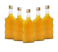 Bottiglia a forma di onda 500 ml (0,5L) e tappo a vite dorato (coperchio a torsione), per preparare la casa, aceto di gin, vodka di vino, birra in casa, diah (12 bottiglie)