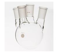 Bottiglia a quattro colli ad angolo piccolo con pareti spesse, forma ad angolo piccolo del pallone a quattro colli, 500 ml, vetro borosilicato,(500mL-F214591X)
