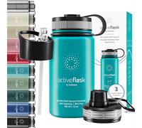 Bottiglia Acqua Termica INOX ACTIVE FLASK + Cannuccia (3 Tappi), Senza BPA, 1l/500ml | Borraccia Isotermica Acciaio - Caldo/Freddo, Ufficio Outdoor Sport Bicicletta viaggio fitness, Caffe Te