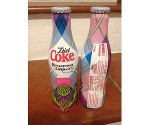 Bottiglia Alluminio Diet Coca Cola HomeComing Scozia 250ml anno 2014 LEGGERE