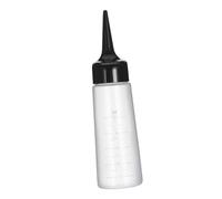 Bottiglia Applicatore Colore Capelli 150ml con Scala, Plastica Flessibile | Beccuccio Inclinato Nero, Corpo Semitrasparente Graduato, per Trattamento Radice e Miscelazione Precisa