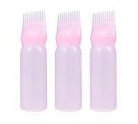 Bottiglia Applicatore per Colorazione Capelli Pettine e Manico | Plastica Rosa Tacche Graduate, Dosaggio Preciso per Ritocco alla Base e Uso